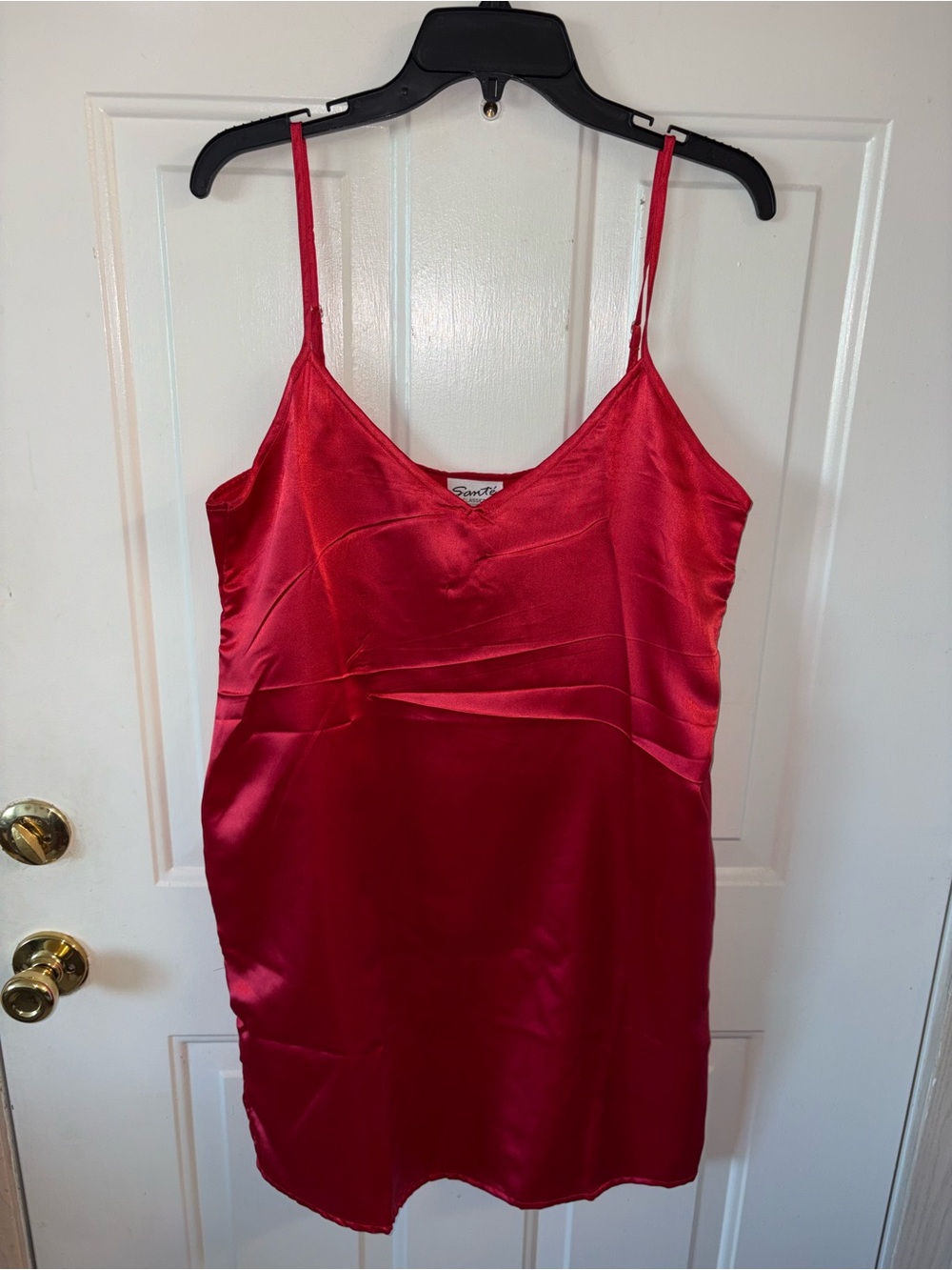 ❤️SANTE CLASSICS Red Satin Slip Dress🤍 size Medium